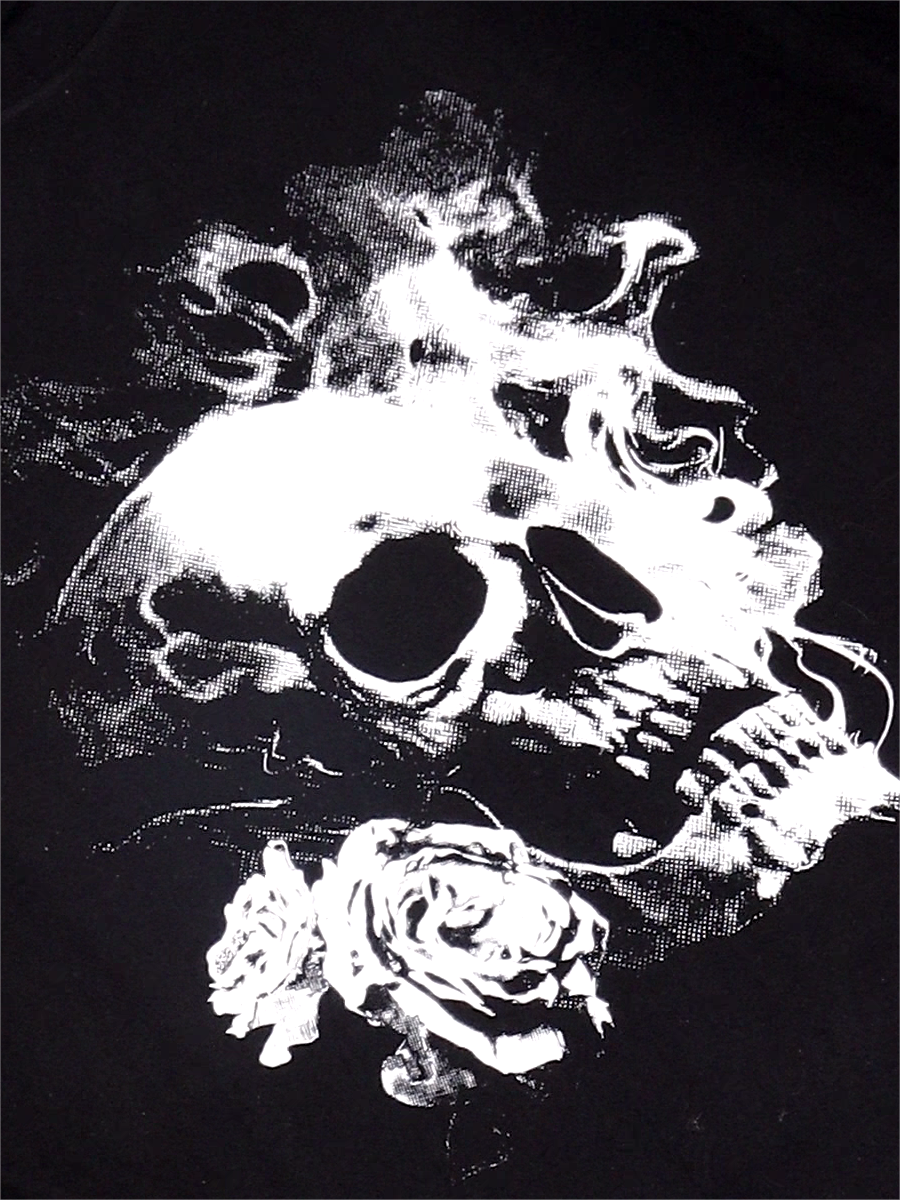 Skull and Roses Print Short-sleeved Couple T-shirt